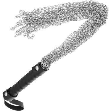 Frusta bondage Darkness in metallo nero – Elegante accessorio BDSM